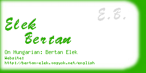 elek bertan business card